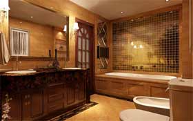奢华大理石浴室效果图安装